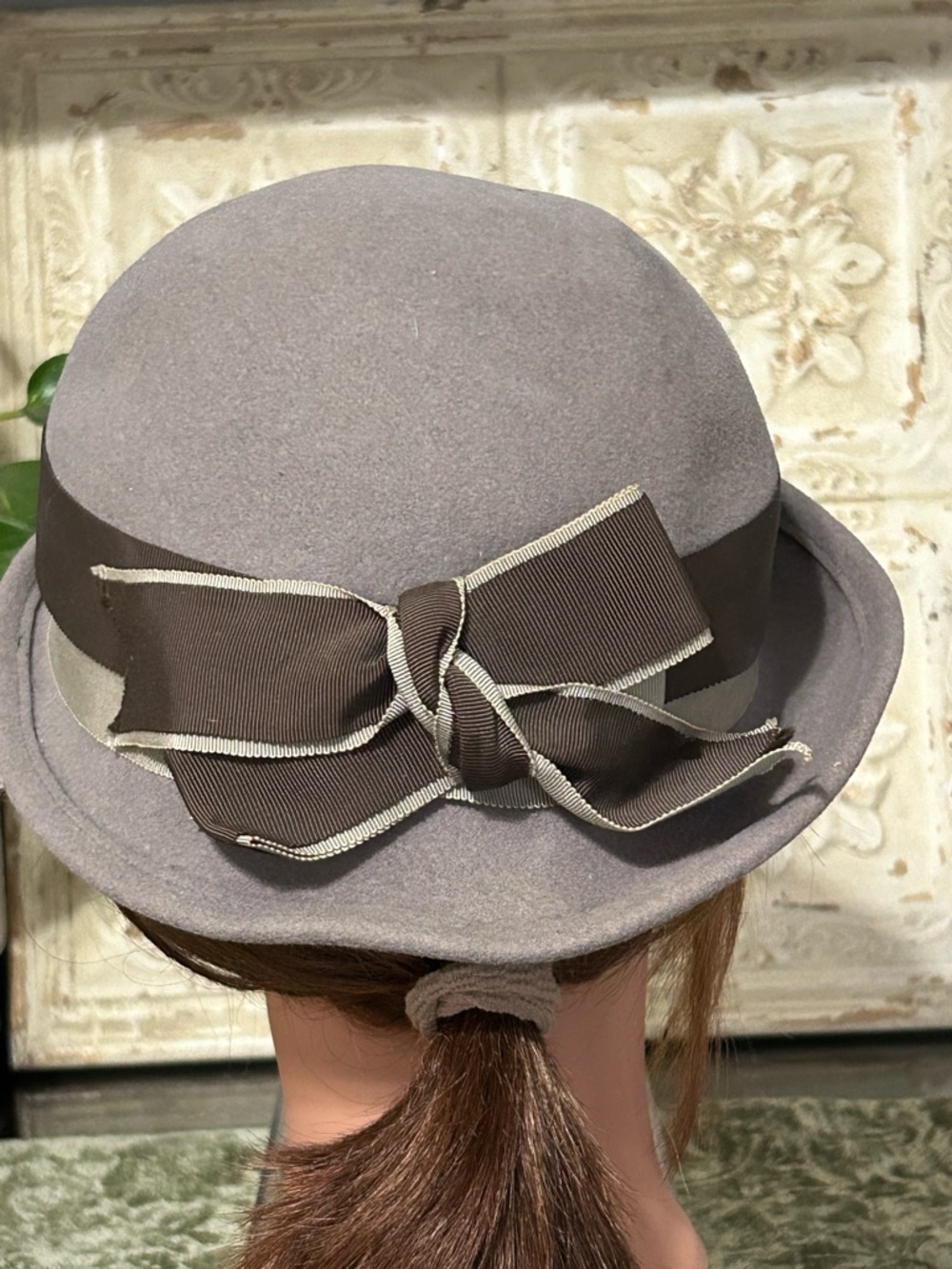 Vintage Adolfo II Gray Wool Felt Hat